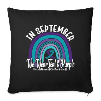 En septembre, nous portons Teal And Purple - Housse de coussin décorative 45 x 45 cm - noir - Devant