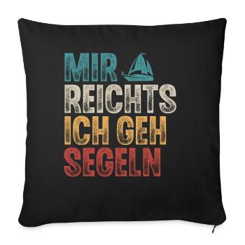 Segeln Segler Segelboot Retro Vintage - Sofakissenbezug 45 x 45 cm - Schwarz - Vorne