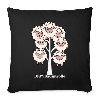 Tshirt Baumwolle - Sofakissenbezug 45 x 45 cm - Schwarz - Vorne