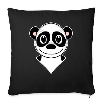 Panda - Housse de coussin décorative 45 x 45 cm - noir - Devant