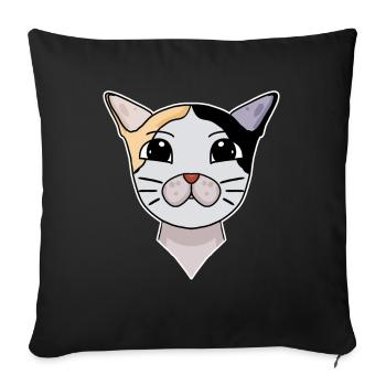 Japanese Bobtail Head Cat Cat Owner - Sofa pillowcase 17,3'' x 17,3'' (45 x 45 cm) - black - Front