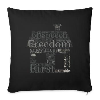 Freedom Of Speech - Wordcloud - Sofa pillowcase 17,3'' x 17,3'' (45 x 45 cm) - black - Front