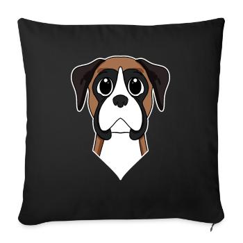 Propriétaire de chien de tête de boxeur allemand - Housse de coussin décorative 45 x 45 cm - noir - Devant