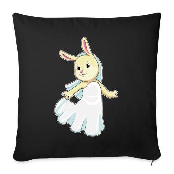 bunny bride veil wedding - Sofa pillowcase 17,3'' x 17,3'' (45 x 45 cm) - black - Front