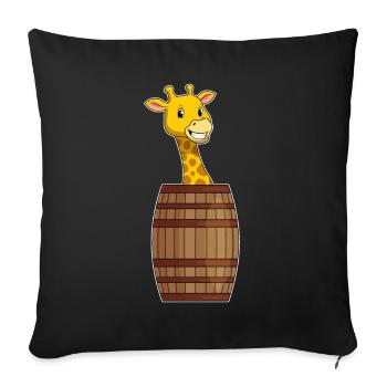 Giraffe Fass - Sofakissenbezug 45 x 45 cm - Schwarz - Vorne