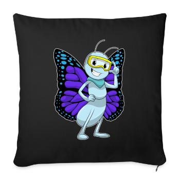 Lunettes Papillon - Housse de coussin décorative 45 x 45 cm - noir - Devant
