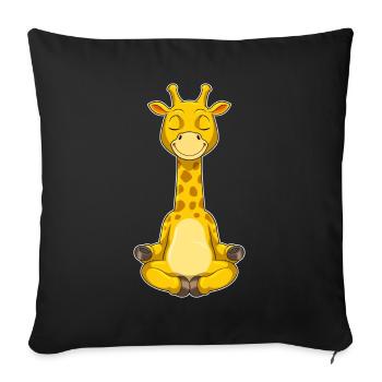 Giraffe Yoga Fitness Meditation - Sofa pillowcase 17,3'' x 17,3'' (45 x 45 cm) - black - Front