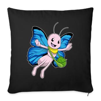 Sac à main papillon - Housse de coussin décorative 45 x 45 cm - noir - Devant