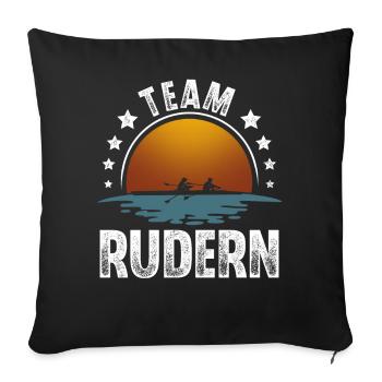 Rudern Ruderer Ruderboot Team - Sofakissenbezug 45 x 45 cm - Schwarz - Vorne