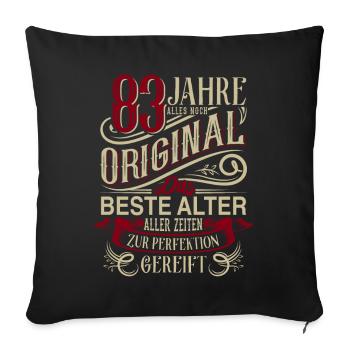 83. Geburtstag Vintage Retro - Sofakissenbezug 45 x 45 cm - Schwarz - Vorne