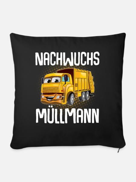 Nachwuchs Müllmann - Sofakissenbezug 45 x 45 cm - Schwarz