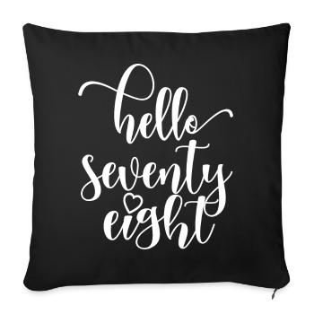 Bonjour Soixante-dix huit mignons anniversaire de 78 ans - Housse de coussin décorative 45 x 45 cm - noir - Devant