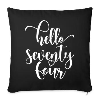 Bonjour Soixante-quatorze mignon anniversaire de 74 ans - Housse de coussin décorative 45 x 45 cm - noir - Devant