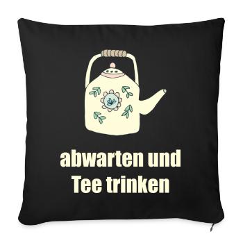 drinking tea 2 - Sofa pillowcase 17,3'' x 17,3'' (45 x 45 cm) - black - Front