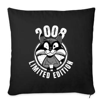 Édition limitée 2008 Crazy Raccoon Raccoon - Housse de coussin décorative 45 x 45 cm - noir - Devant