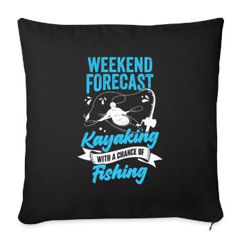 Kayak Kayaking Fishing Kayaker Gift - Sofa pillowcase 17,3'' x 17,3'' (45 x 45 cm) - black - Front