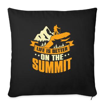 Summit Mountain Ascent Mountaineer Cadeau - Housse de coussin décorative 45 x 45 cm - noir - Devant