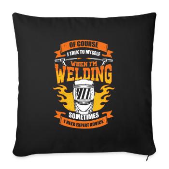 Welding Profession Job Work Welder Gift - Sofa pillowcase 17,3'' x 17,3'' (45 x 45 cm) - black - Front