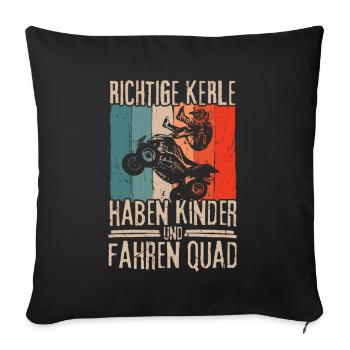 Les vrais gars ont des enfants et font des quads - Housse de coussin décorative 45 x 45 cm - noir - Devant