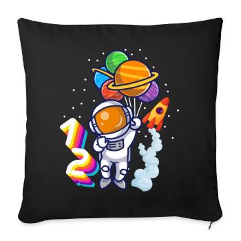 Astronaut 12th Birthday Space Boy Gift - Sofa pillowcase 17,3'' x 17,3'' (45 x 45 cm) - black - Front