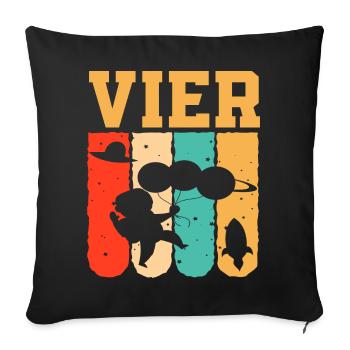 Astronaut 4th Birthday Space Boy Gift - Sofa pillowcase 17,3'' x 17,3'' (45 x 45 cm) - black - Front