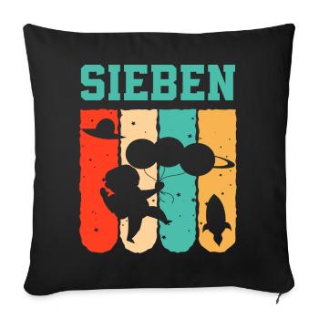 Astronaut 7th Birthday Space Boy Gift - Sofa pillowcase 17,3'' x 17,3'' (45 x 45 cm) - black - Front
