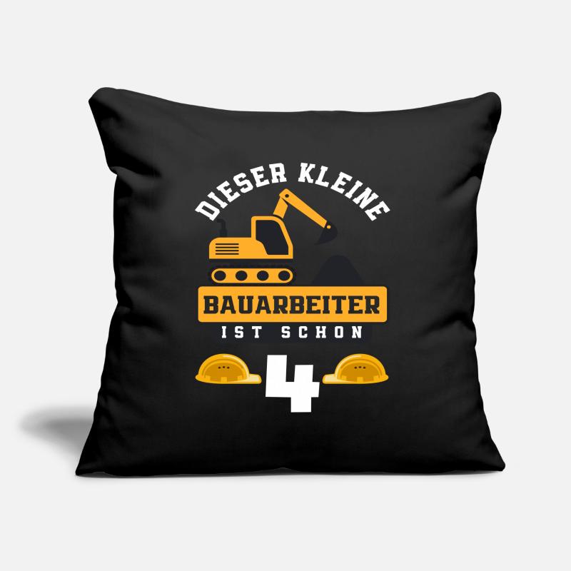 Construction Worker 4th Birthday Excavator Boys Gift Sofa pillowcase 17,3'' x 17,3'' (45 x 45 cm)