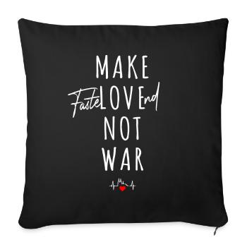 Carnaval de Cologne Faire Fastelovend Pas La Guerre Amour Kölsch - Housse de coussin décorative 45 x 45 cm - noir - Devant