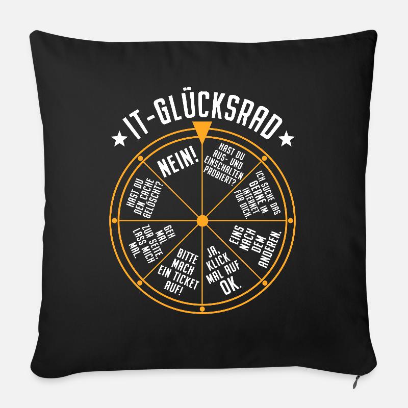 IT Support Glücksrad Service Desk IT Helpdesk Nerd - Sofakissenbezug 45 x 45 cm - Schwarz