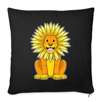 Lion Sunflower - Sofa pillowcase 17,3'' x 17,3'' (45 x 45 cm) - black - Front