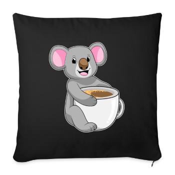 Koala Coffee Mug - Sofa pillowcase 17,3'' x 17,3'' (45 x 45 cm) - black - Front