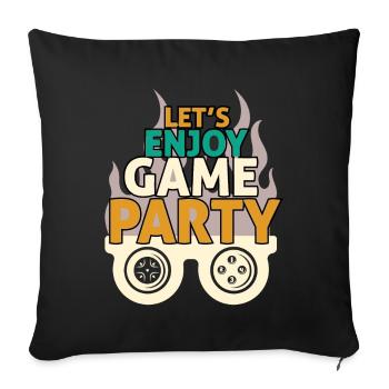 Design Party Game et Fun - Housse de coussin décorative 45 x 45 cm - noir - Devant