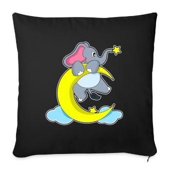 Elephant Moon - Sofa pillowcase 17,3'' x 17,3'' (45 x 45 cm) - black - Front