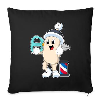 Laca pour coiffure ciseaux - Housse de coussin décorative 45 x 45 cm - noir - Devant