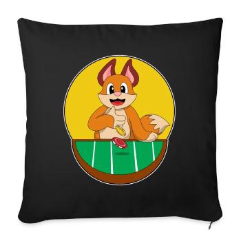 Fuchs Poker Pokerchips - Sofakissenbezug 45 x 45 cm - Schwarz - Vorne