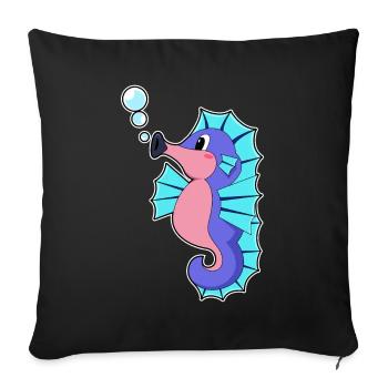 Cute Seahorse - Sofa pillowcase 17,3'' x 17,3'' (45 x 45 cm) - black - Front