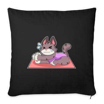 Gymnastique de fitness yoga pour chats - Housse de coussin décorative 45 x 45 cm - noir - Devant