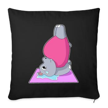 Hippopotamus Yoga Gymnastique - Housse de coussin décorative 45 x 45 cm - noir - Devant