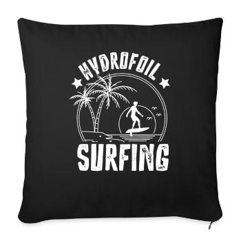 Hydrofoil Surfing Surf Surfer Hydrofoil Surfen - Sofa pillowcase 17,3'' x 17,3'' (45 x 45 cm) - black - Front