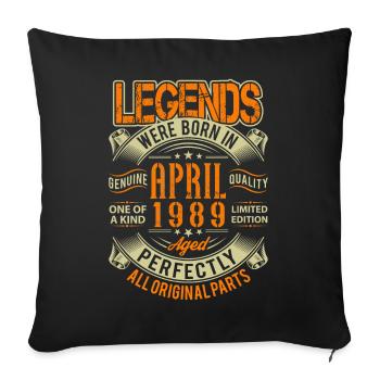 1989 Avril Anniversaire Légende - Housse de coussin décorative 45 x 45 cm - noir - Devant