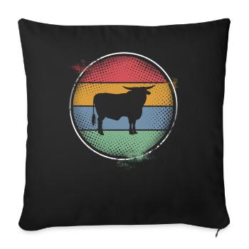 Cow - Sofa pillowcase 17,3'' x 17,3'' (45 x 45 cm) - black - Front