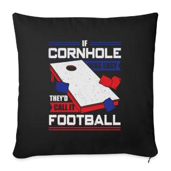 Cornhole Bean Bag Sport Sackhole Player Cadeau - Housse de coussin décorative 45 x 45 cm - noir - Devant
