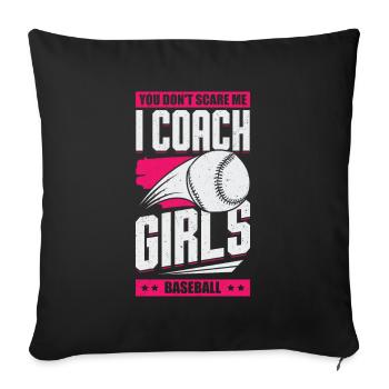Damen Baseball Coach Baseballtrainer Geschenk - Sofakissenbezug 45 x 45 cm - Schwarz - Vorne