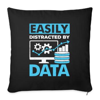 Statistics Data Scientist Statistician Job Gift - Sofa pillowcase 17,3'' x 17,3'' (45 x 45 cm) - black - Front