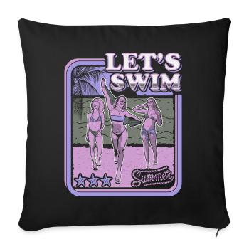 LETS SWIM - BIKINI GIRL - RETRO SUMMER HOLIDAY - Sofa pillowcase 17,3'' x 17,3'' (45 x 45 cm) - black - Front