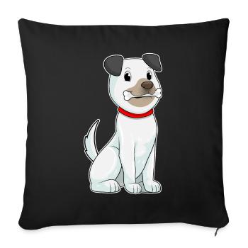 Os de chien - Housse de coussin décorative 45 x 45 cm - noir - Devant