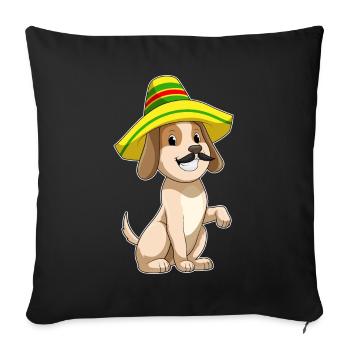 Sombrero pour chien - Housse de coussin décorative 45 x 45 cm - noir - Devant