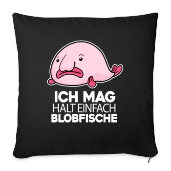 Blobfisch - Sofakissenbezug 45 x 45 cm - Schwarz - Vorne