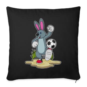 Bunny Soccer Player Soccer - Sofa pillowcase 17,3'' x 17,3'' (45 x 45 cm) - black - Front