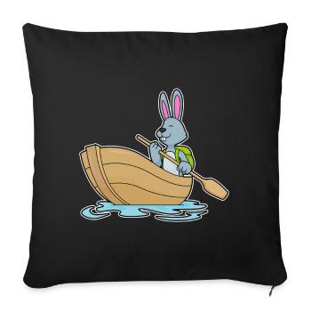 Bunny Small Boat - Sofa pillowcase 17,3'' x 17,3'' (45 x 45 cm) - black - Front